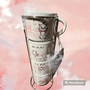 - Silver Buffalo Marie Multi Art 4pc Stackable Ceramic Mug Set, 3 Ounces